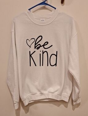 Gildan "Be Kind" White Crewneck Sweatshirt